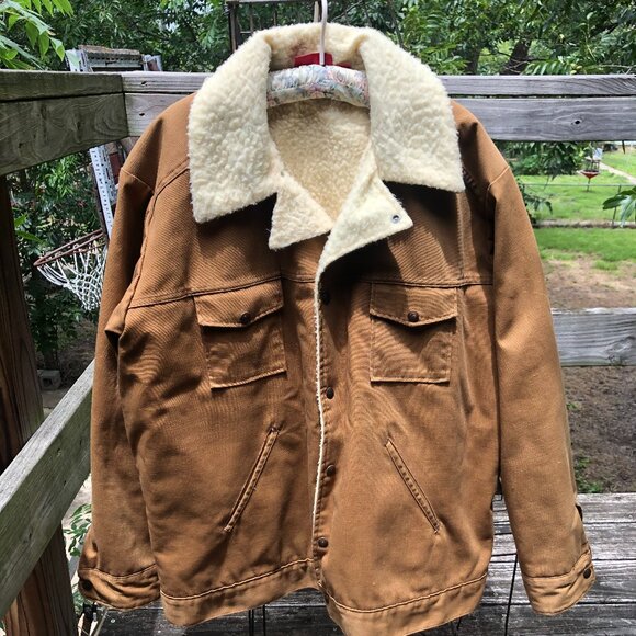 Dickies Other - Vintage Dickies Light Brown Jacket, Sherpa-Lined, Size Large